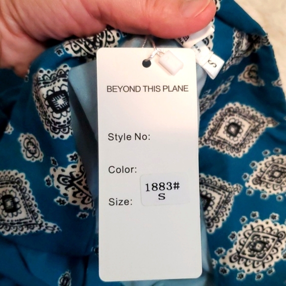 Beyond This Plane Teal Belted Romper One Piece S NWT - Picture 8 of 10